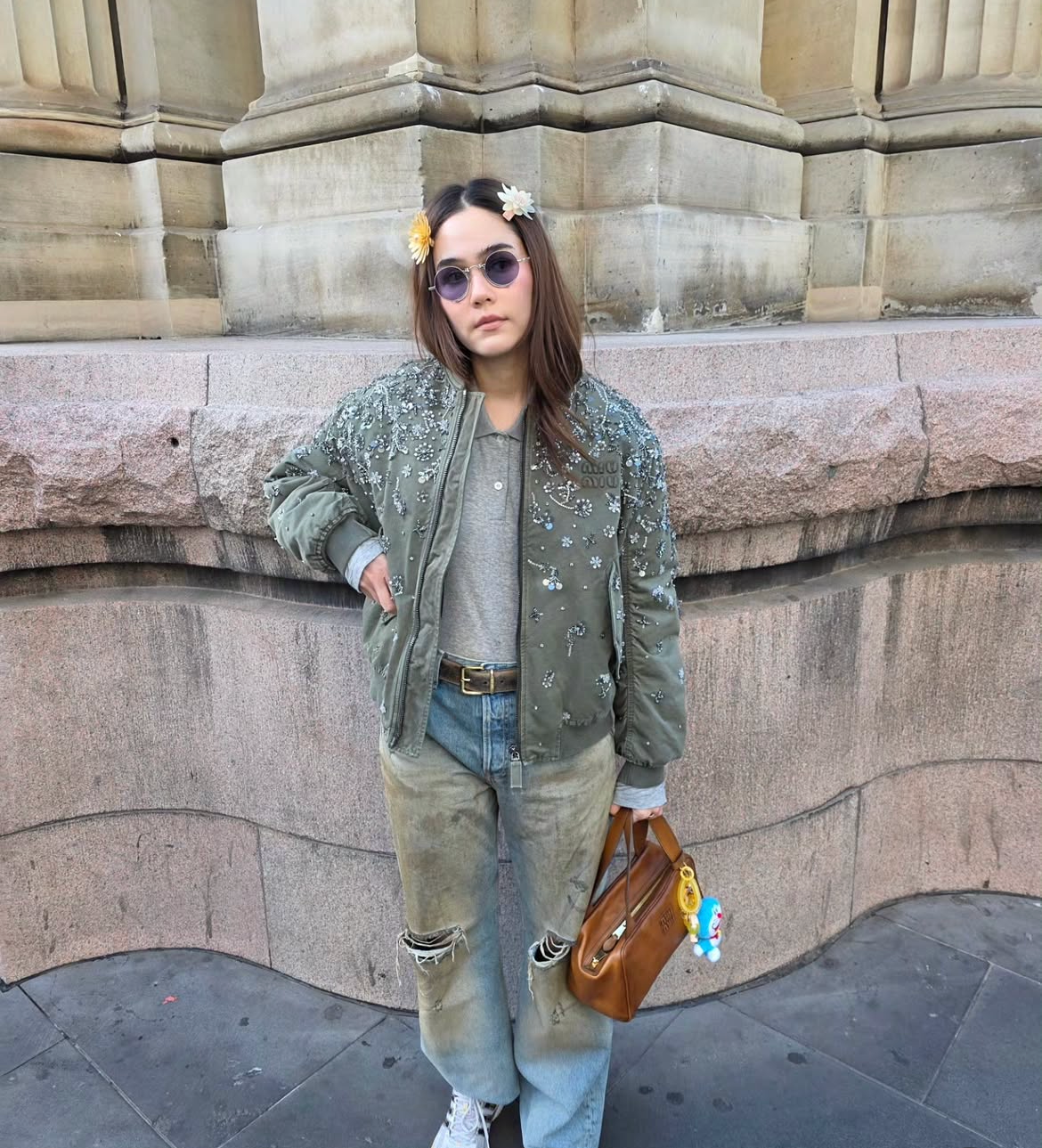 Jacket Olive Embroidery