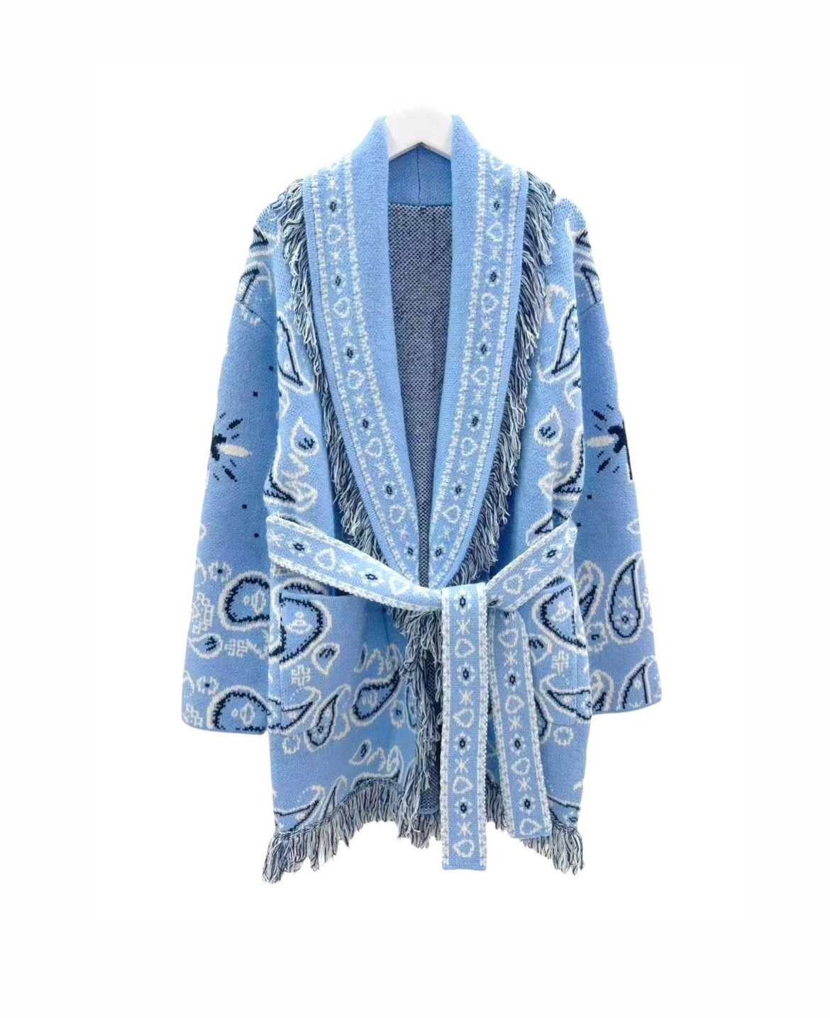 Bandana cardigan blue