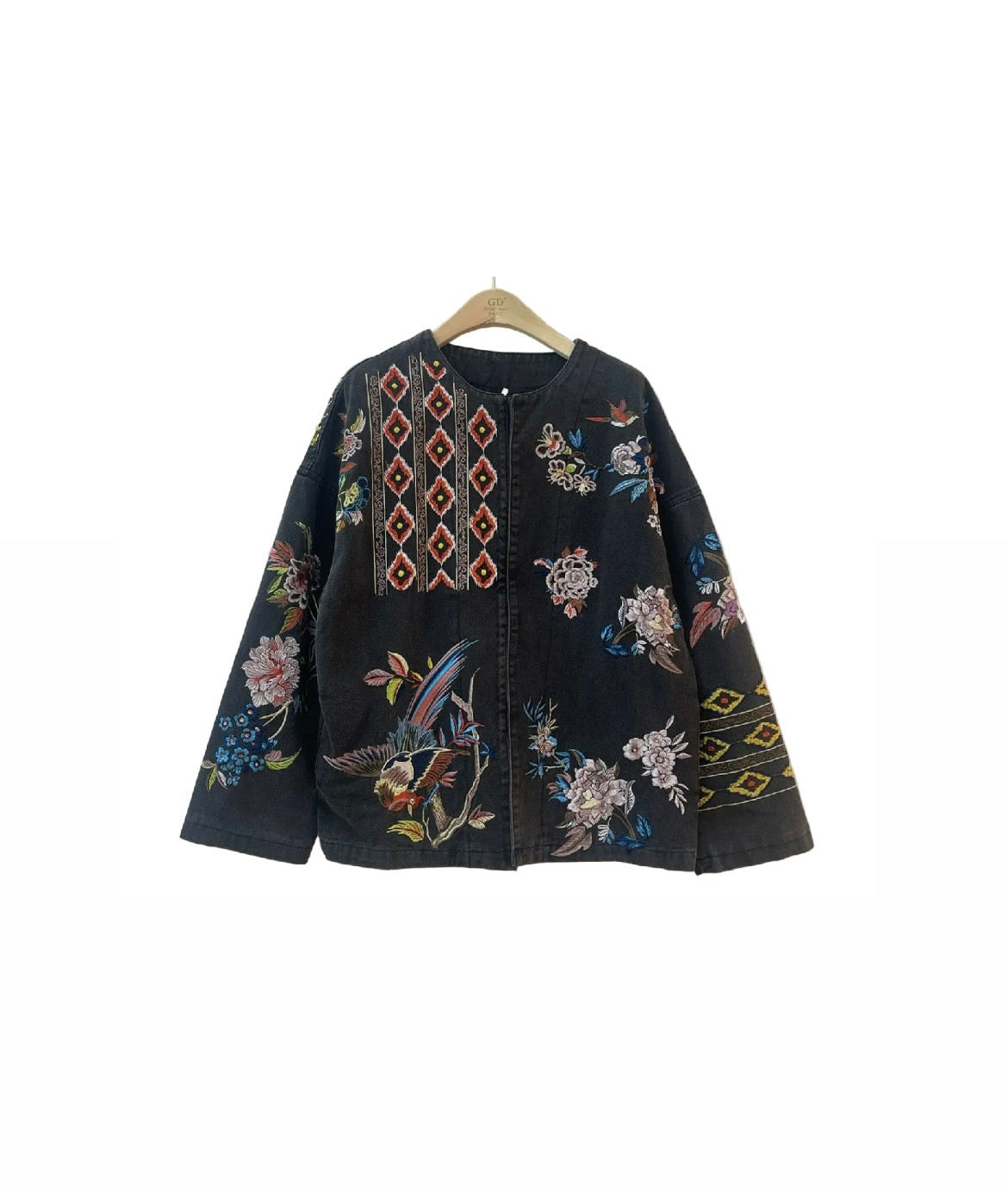 Embroidery Black Denim