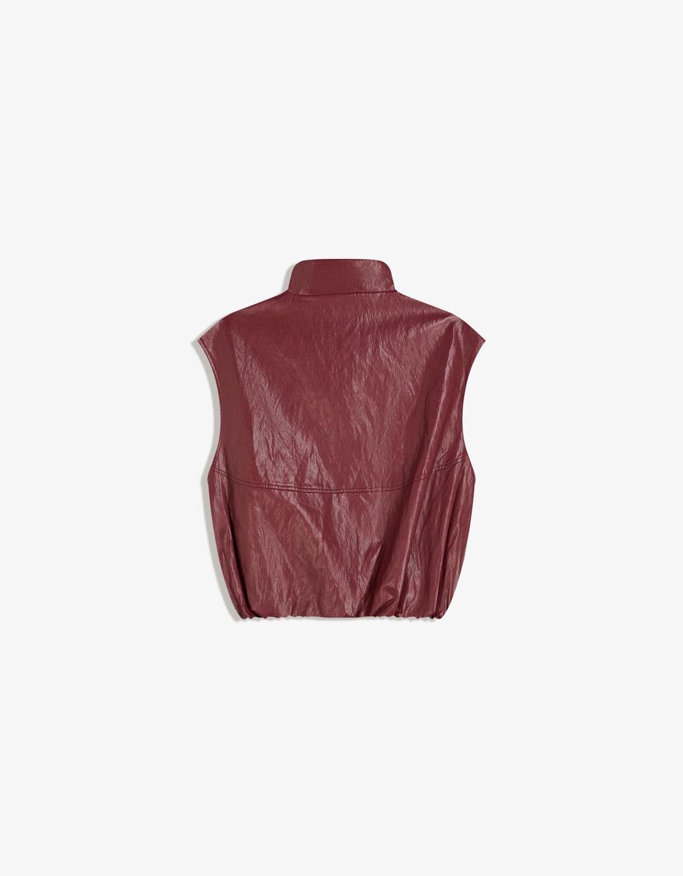 Vest leather burgundy