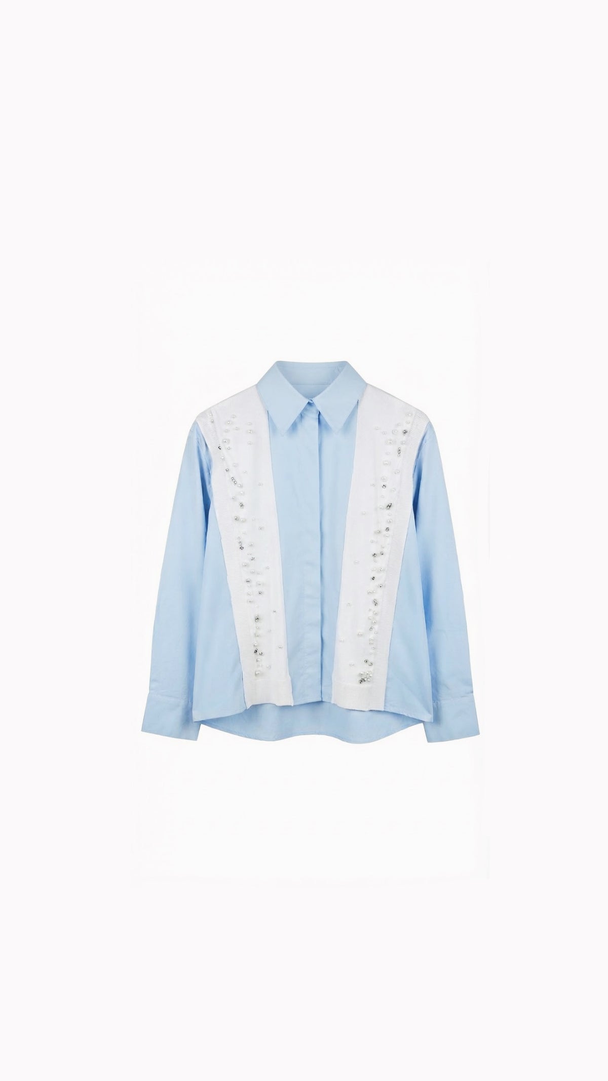 Shirt blue pearls