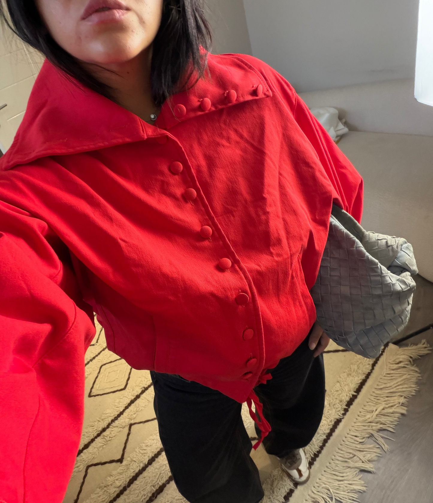Jacket red buttons