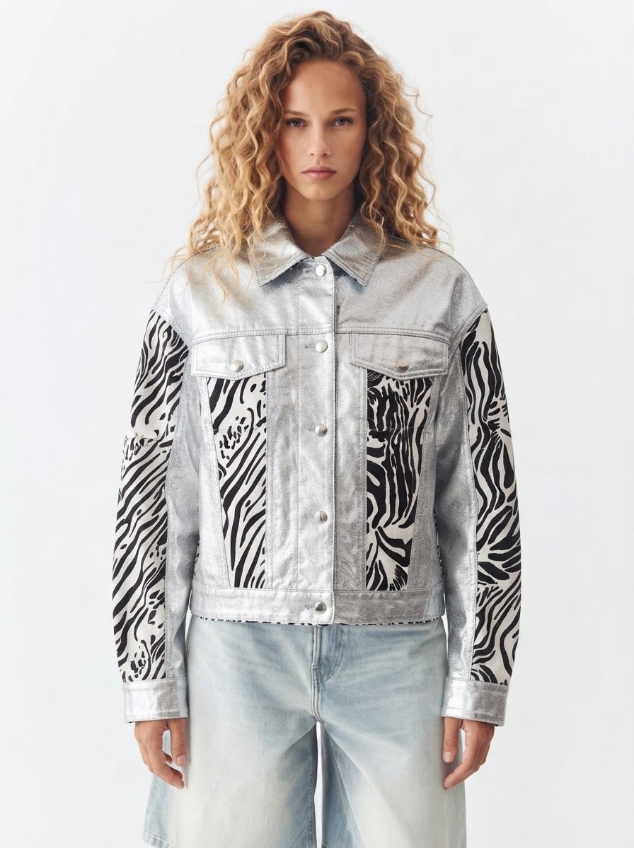Jacket zebra Silver
