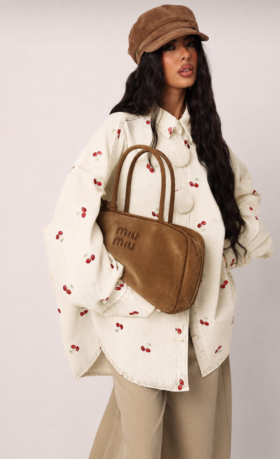 Shirt polka cherry white