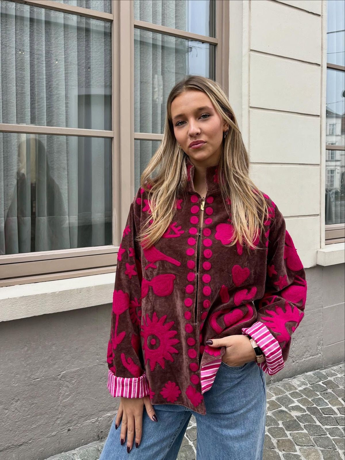 Jacket suede Brown Pink