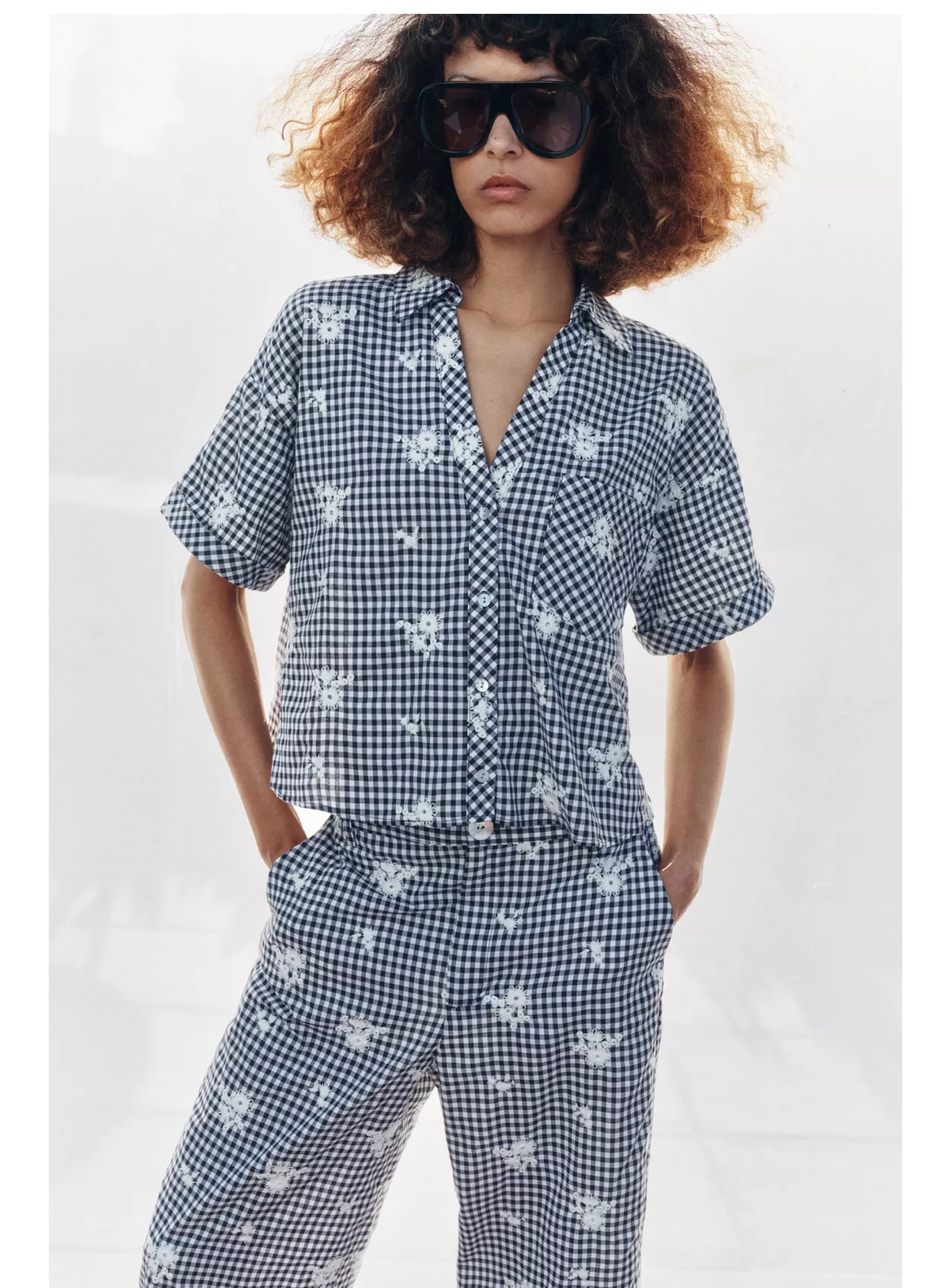 Set blue embroidery