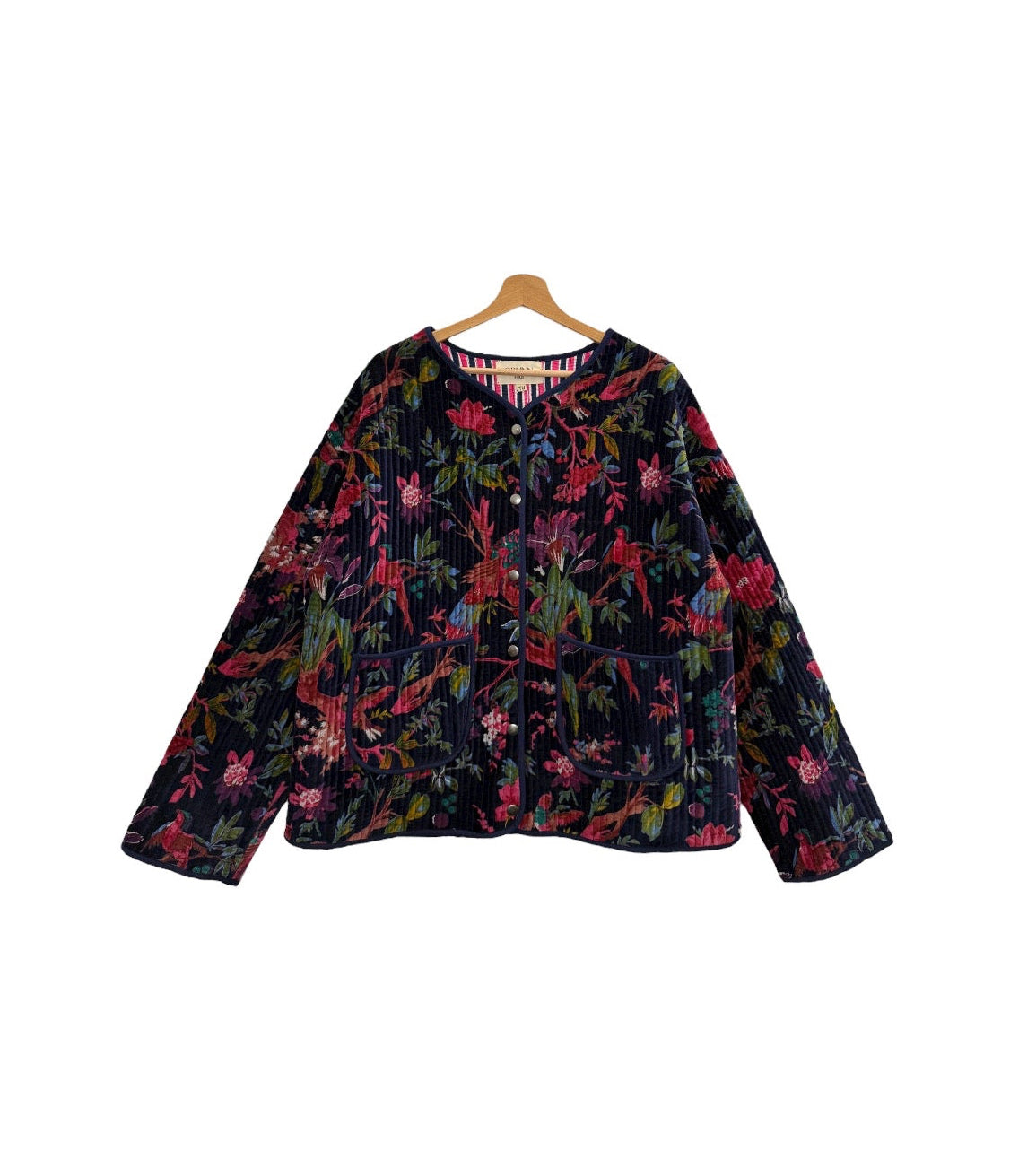 Jacket suede floral Navy