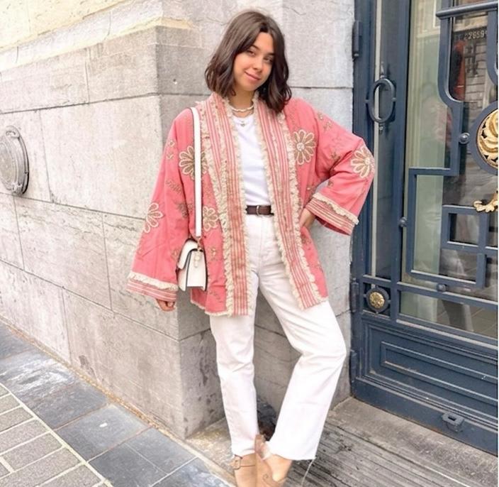 Cardigan embroidery fringes