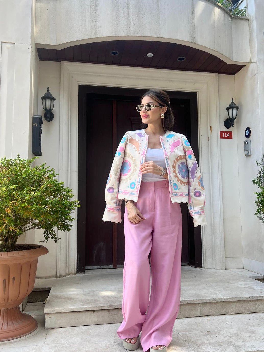 Jacket Embroidery Pink