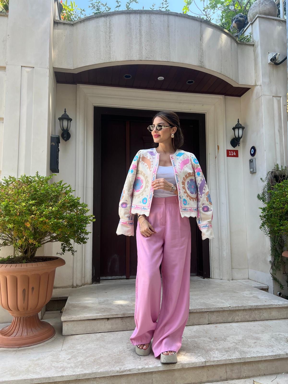 Jacket Embroidery Pink