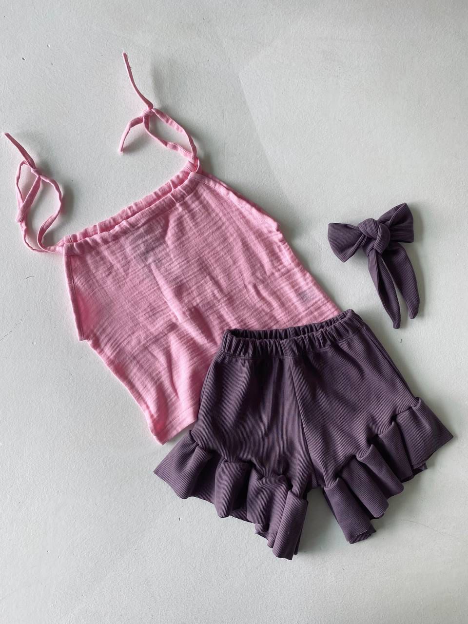 Linen Ruffles Short Set