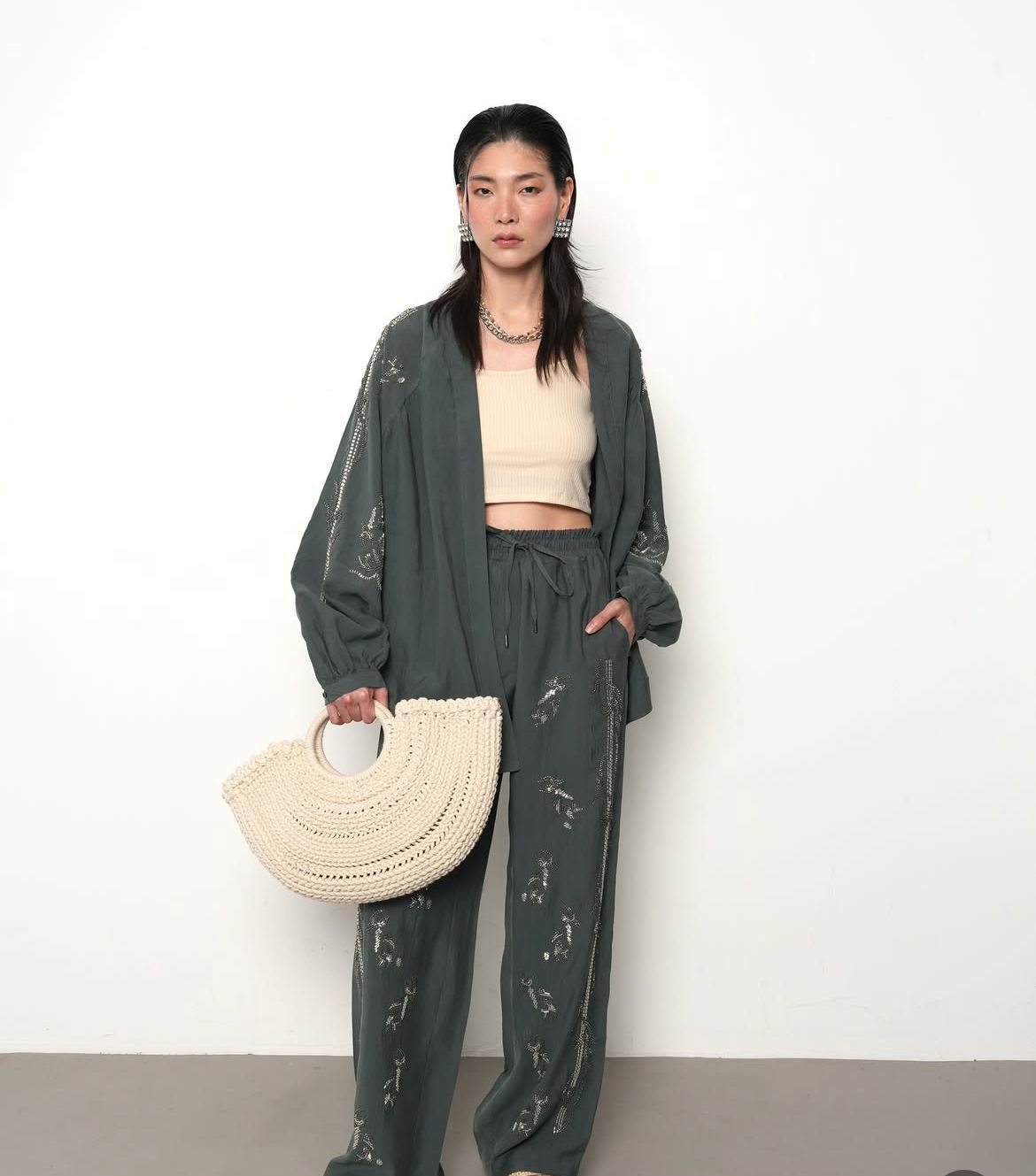 Set Embroidery Olive