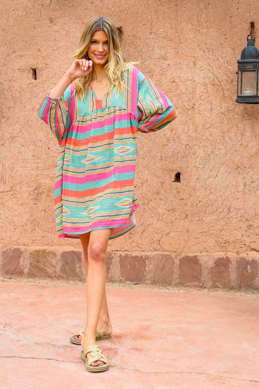 Short Dress Gold Silver Stripe