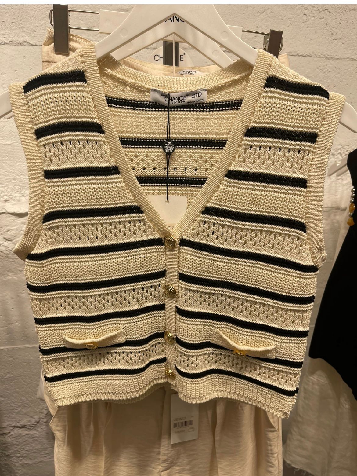Vest Stripe Gold Buttons Chance