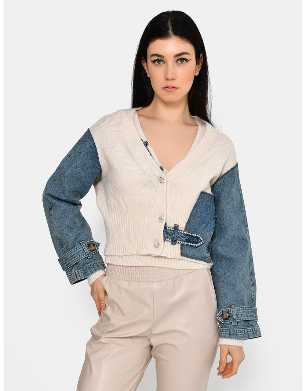 Knit Sleeves Denim