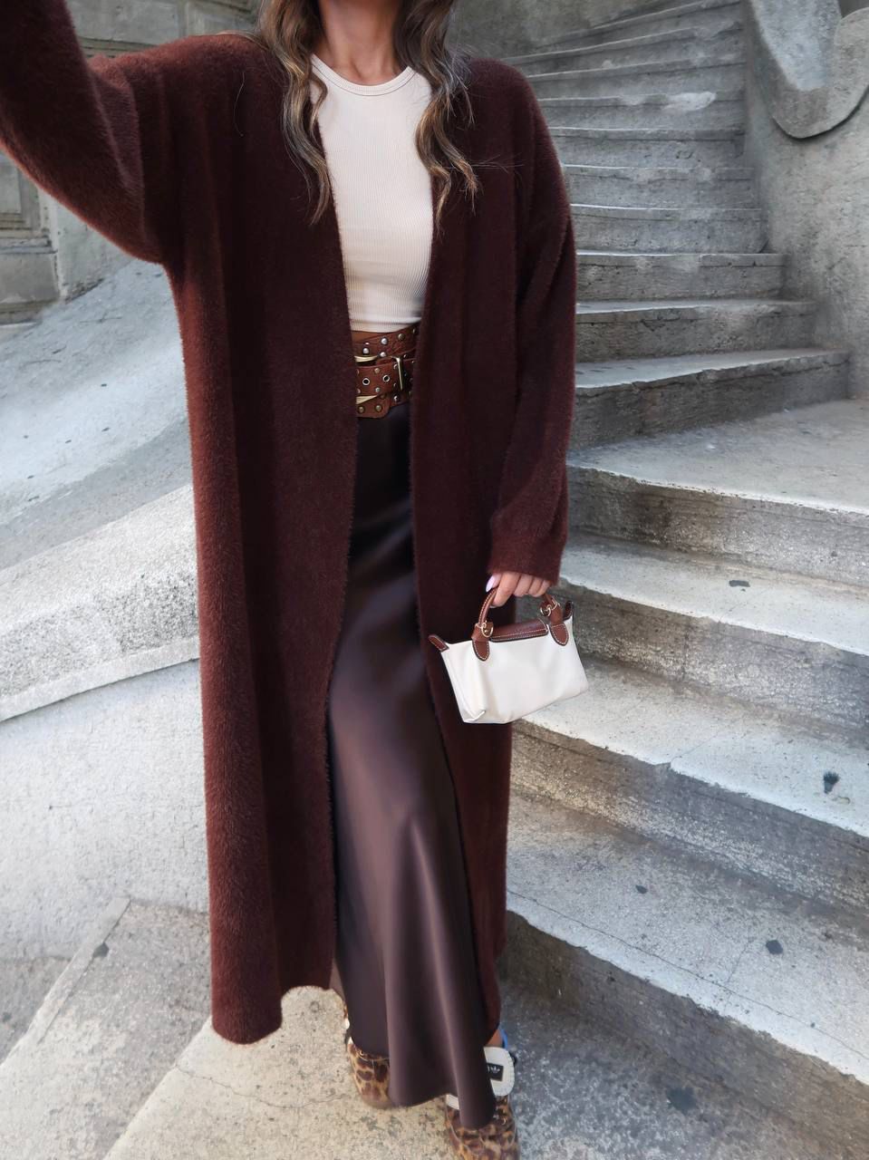 Brown Fur Cardigan