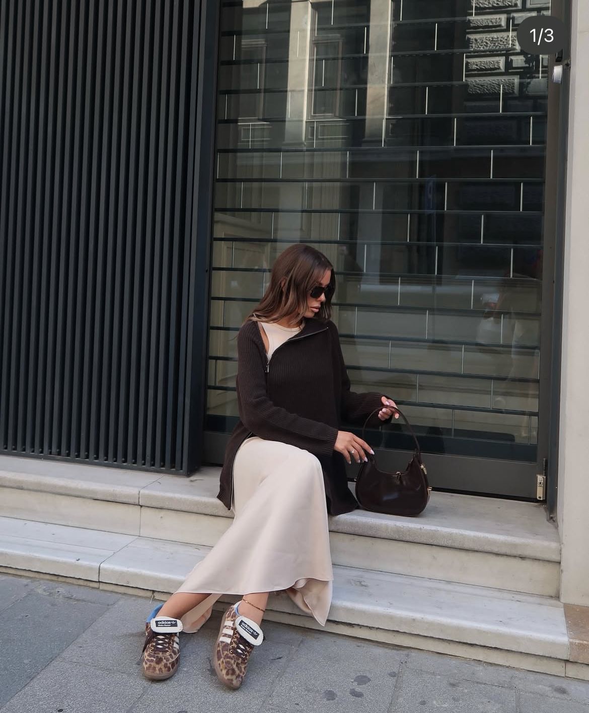 Brown Zipper Knit
