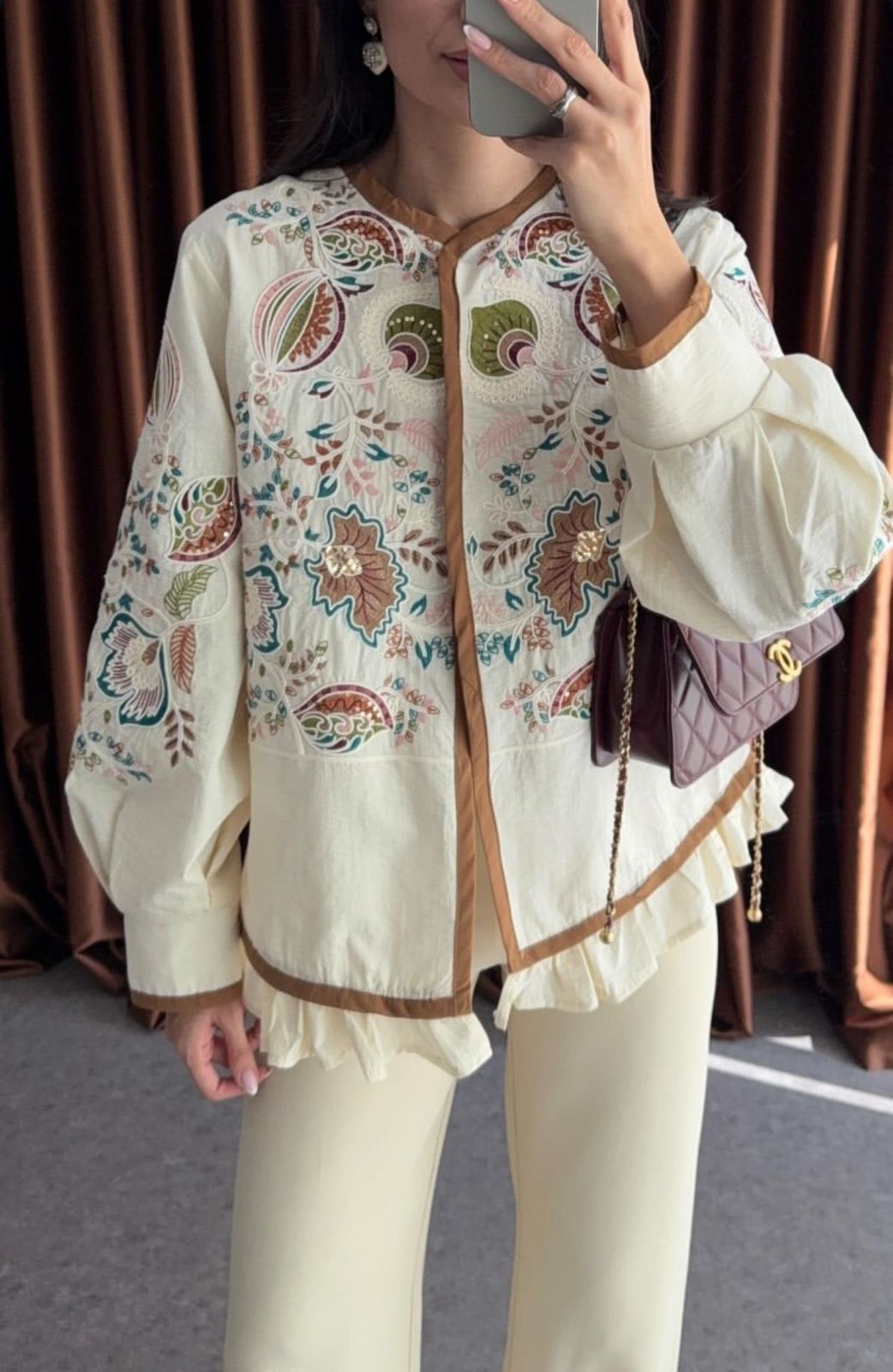 Embroidery Off White Ruffles