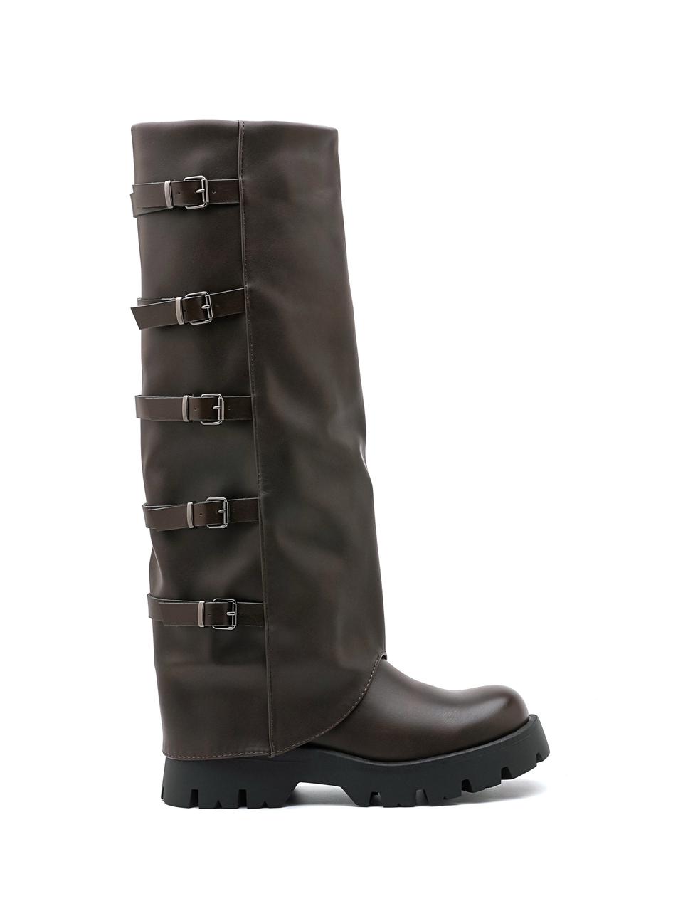 High Belt Boots Brown