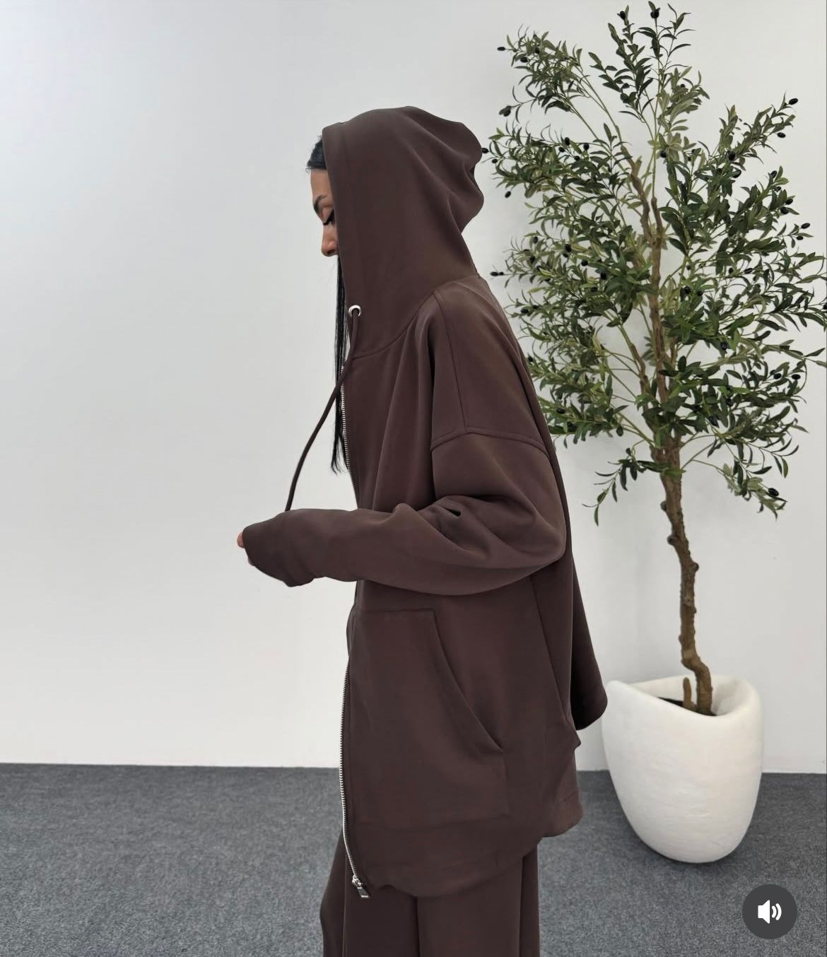 Set Long Hoddie Brown