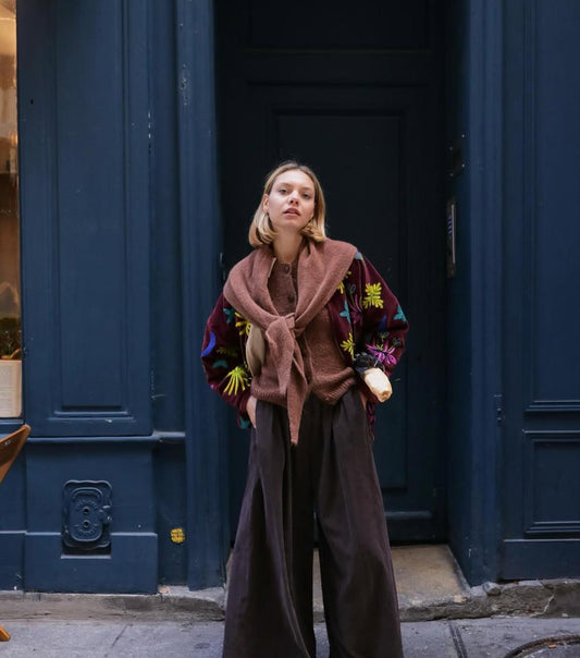 Jacket Embroidery Burgundy