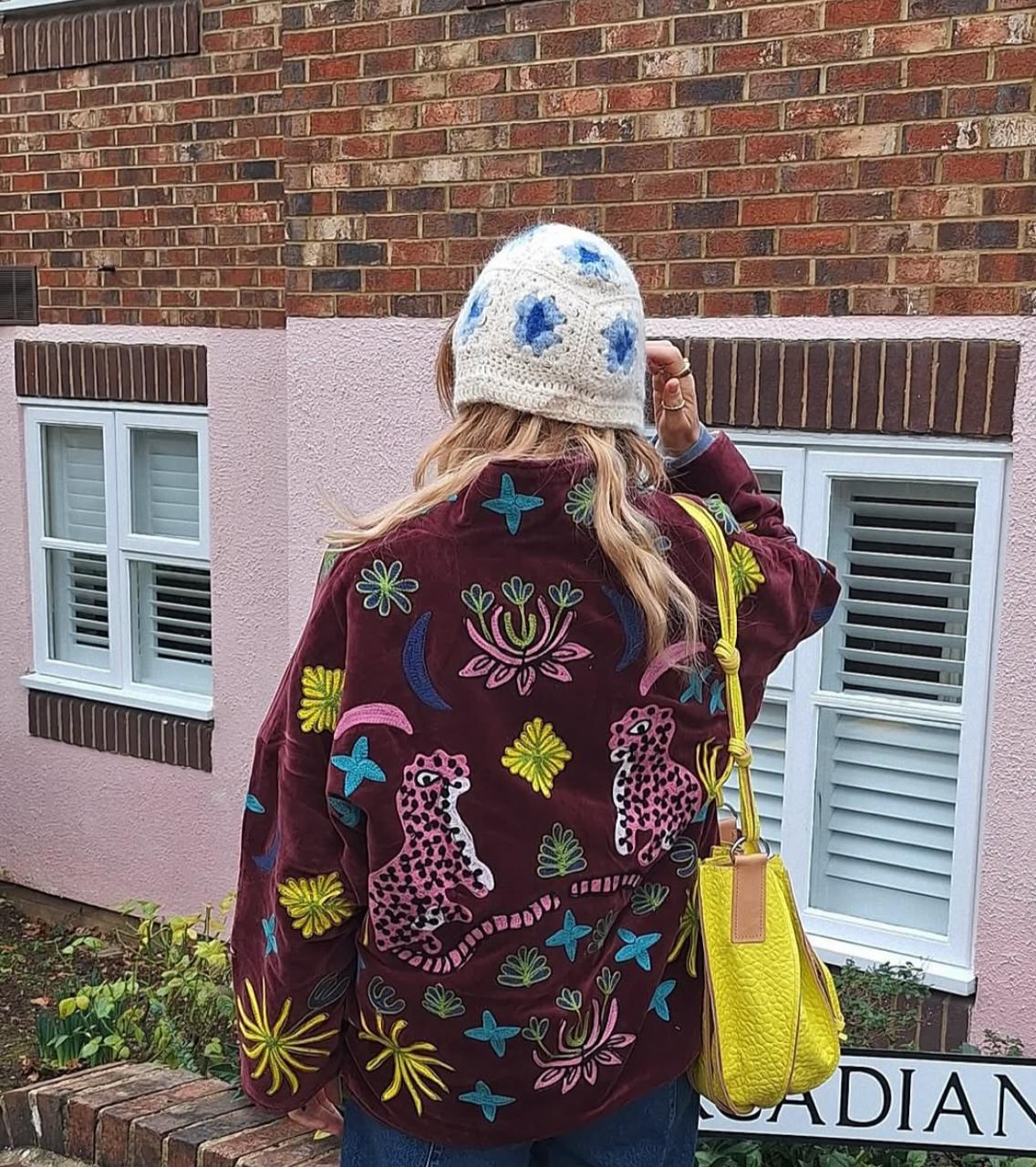 Jacket Embroidery Burgundy