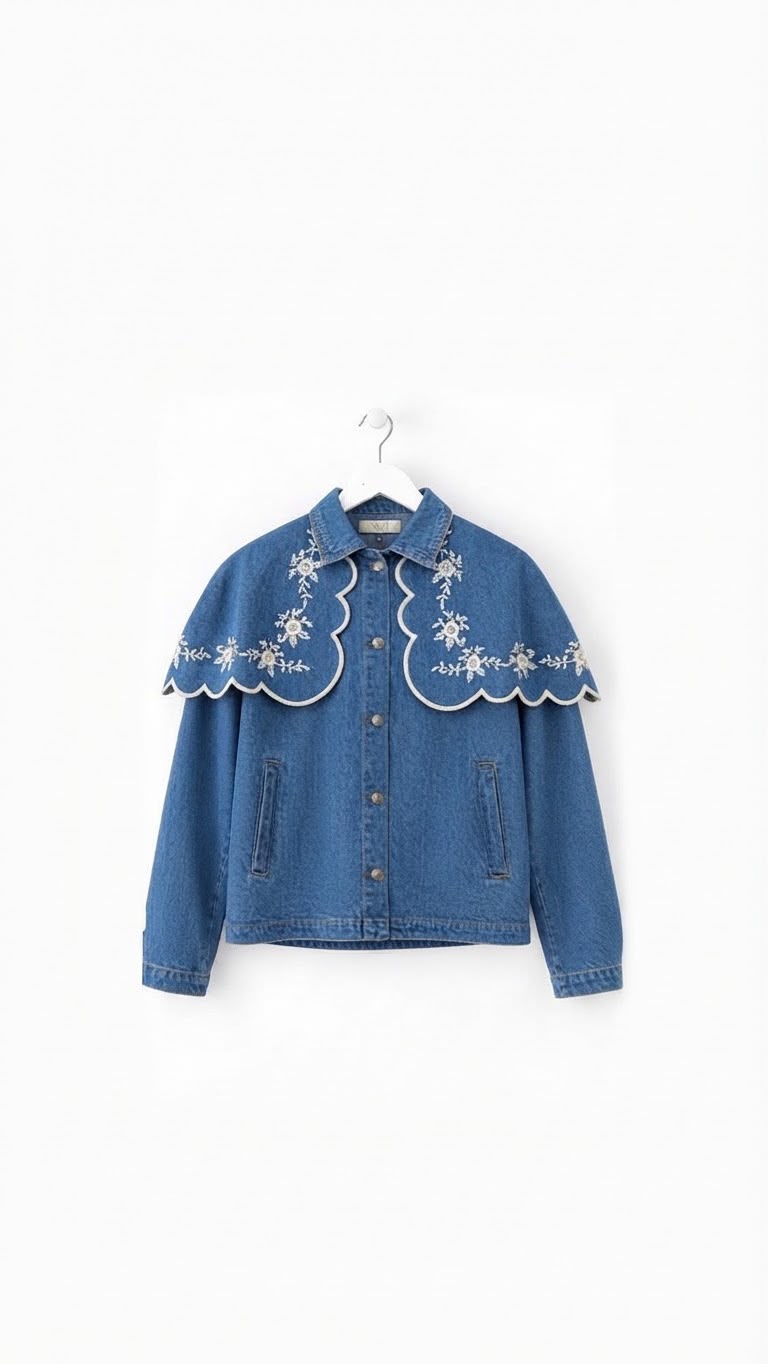 Jacket denim embroidered