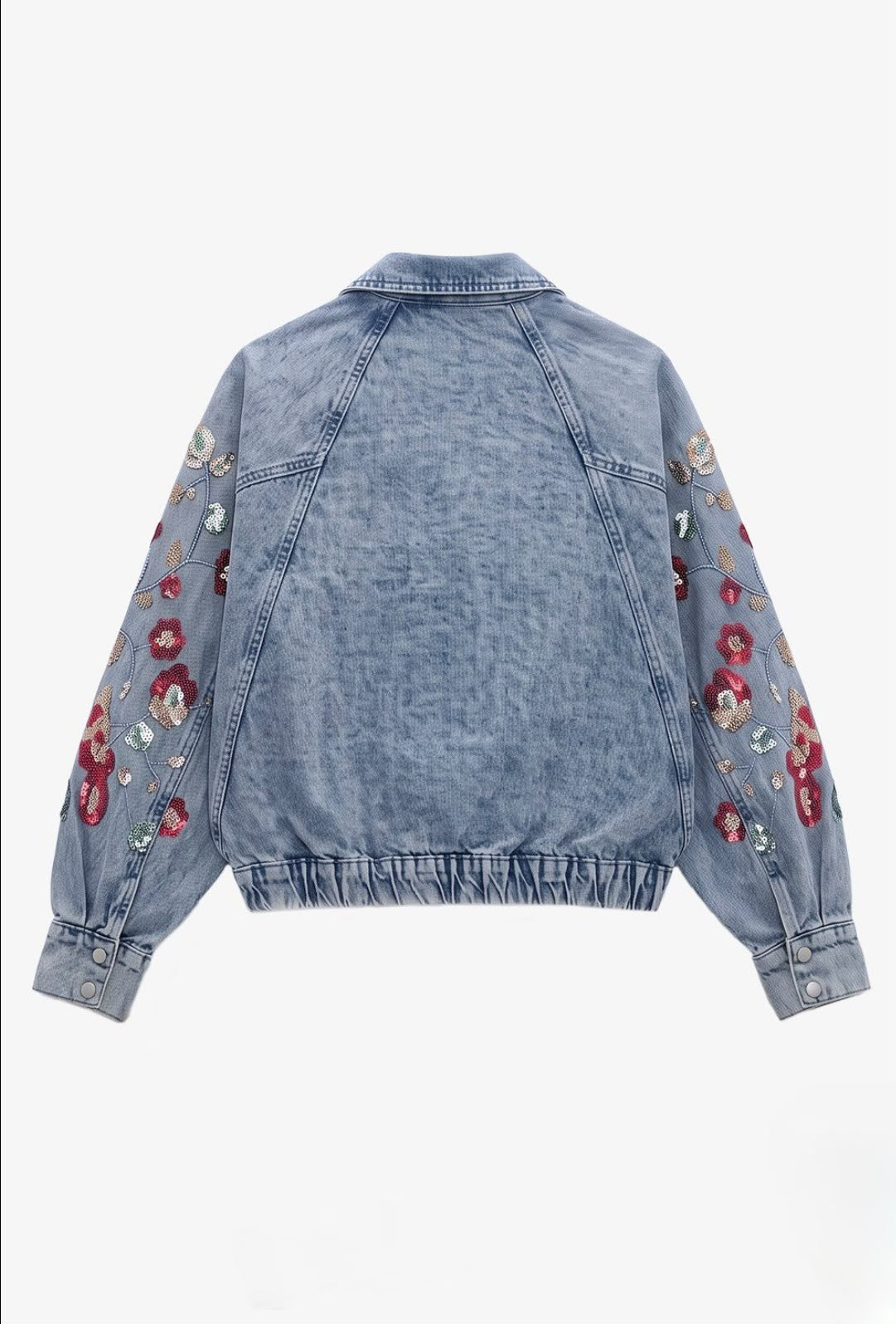 Jacket denim embroidered sequins