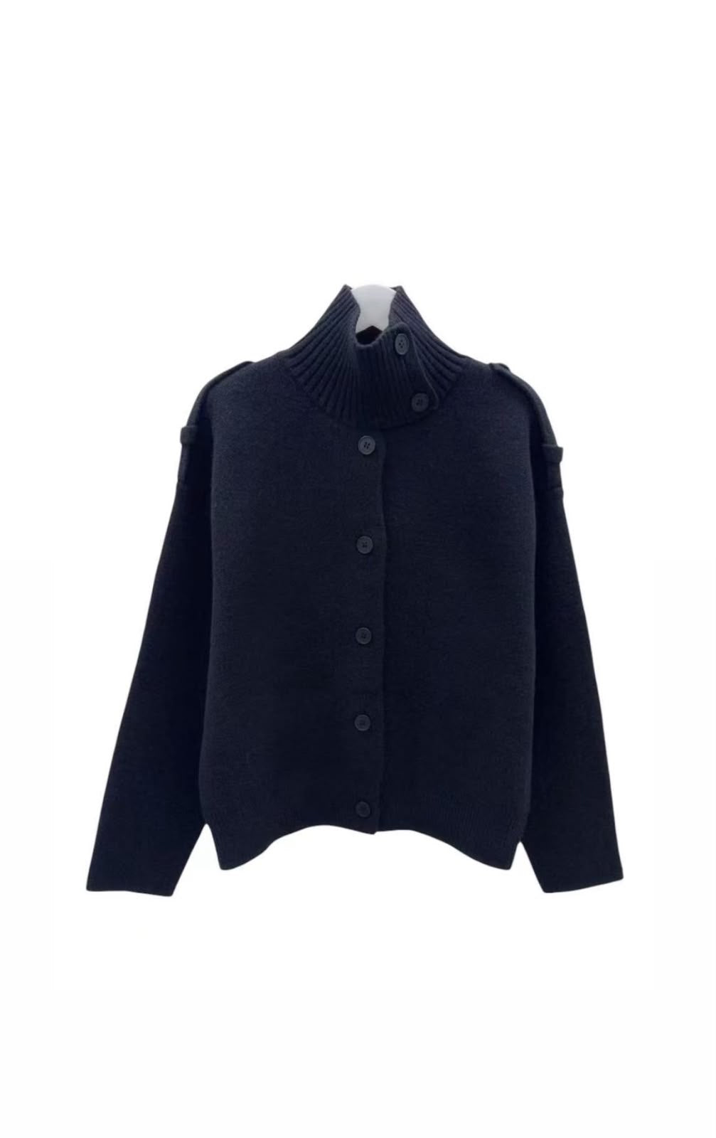Jacket black wool buttons