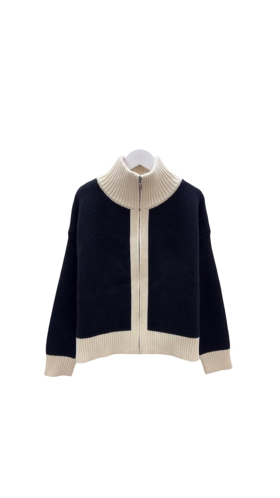 Jacket black zipper lined