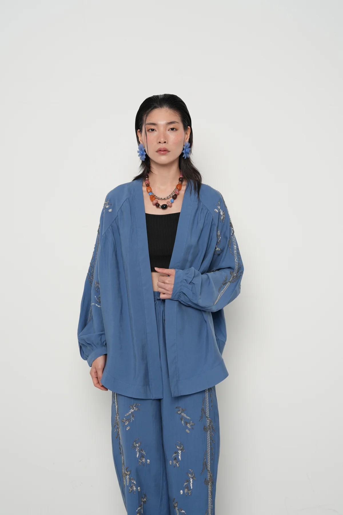 Set Embroidery Blue