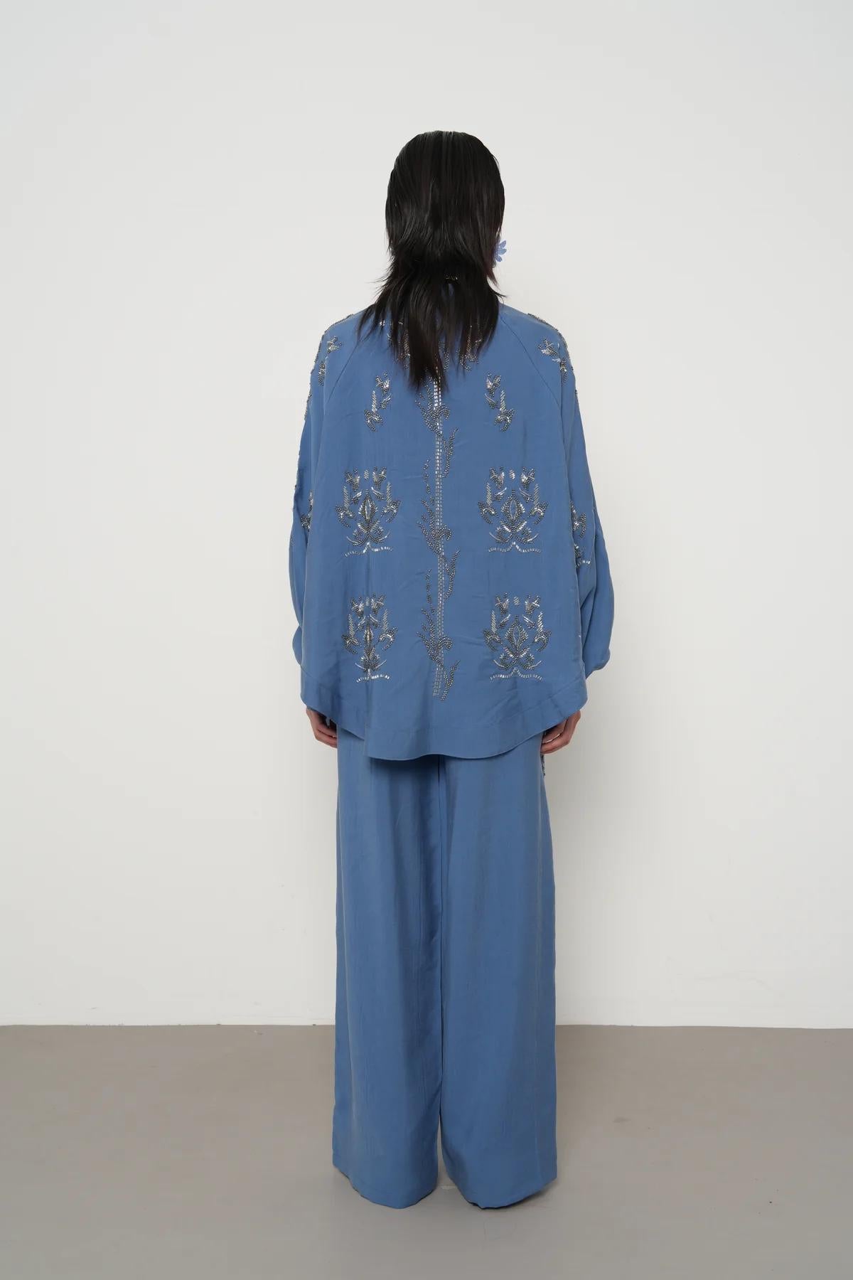 Set Embroidery Blue