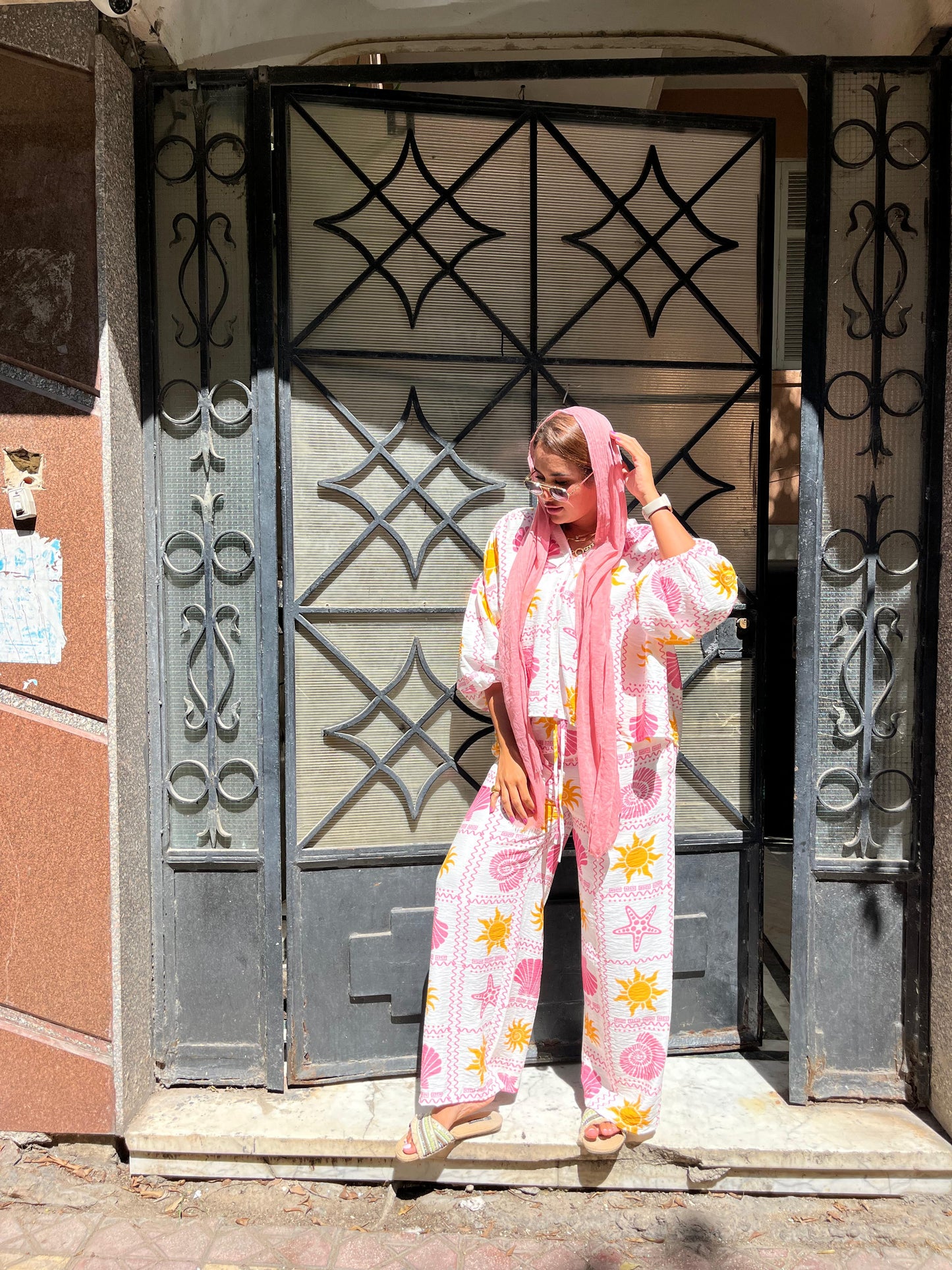 Set Pants + Blouse Sun Pattern