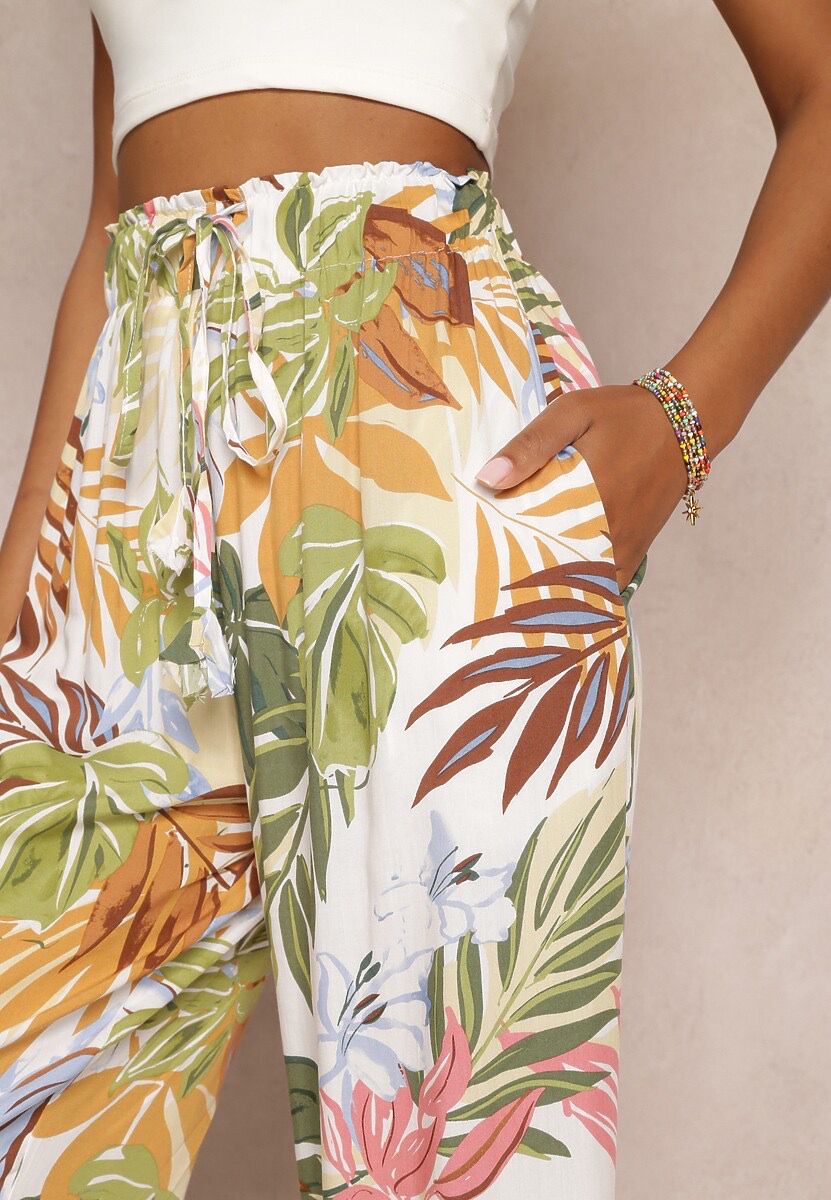 Pants Flora Rosa White