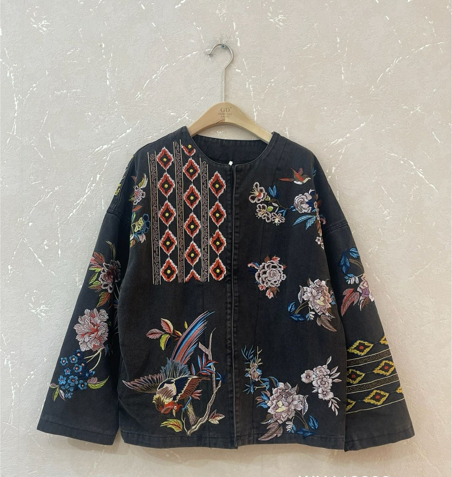 Embroidery Black Denim