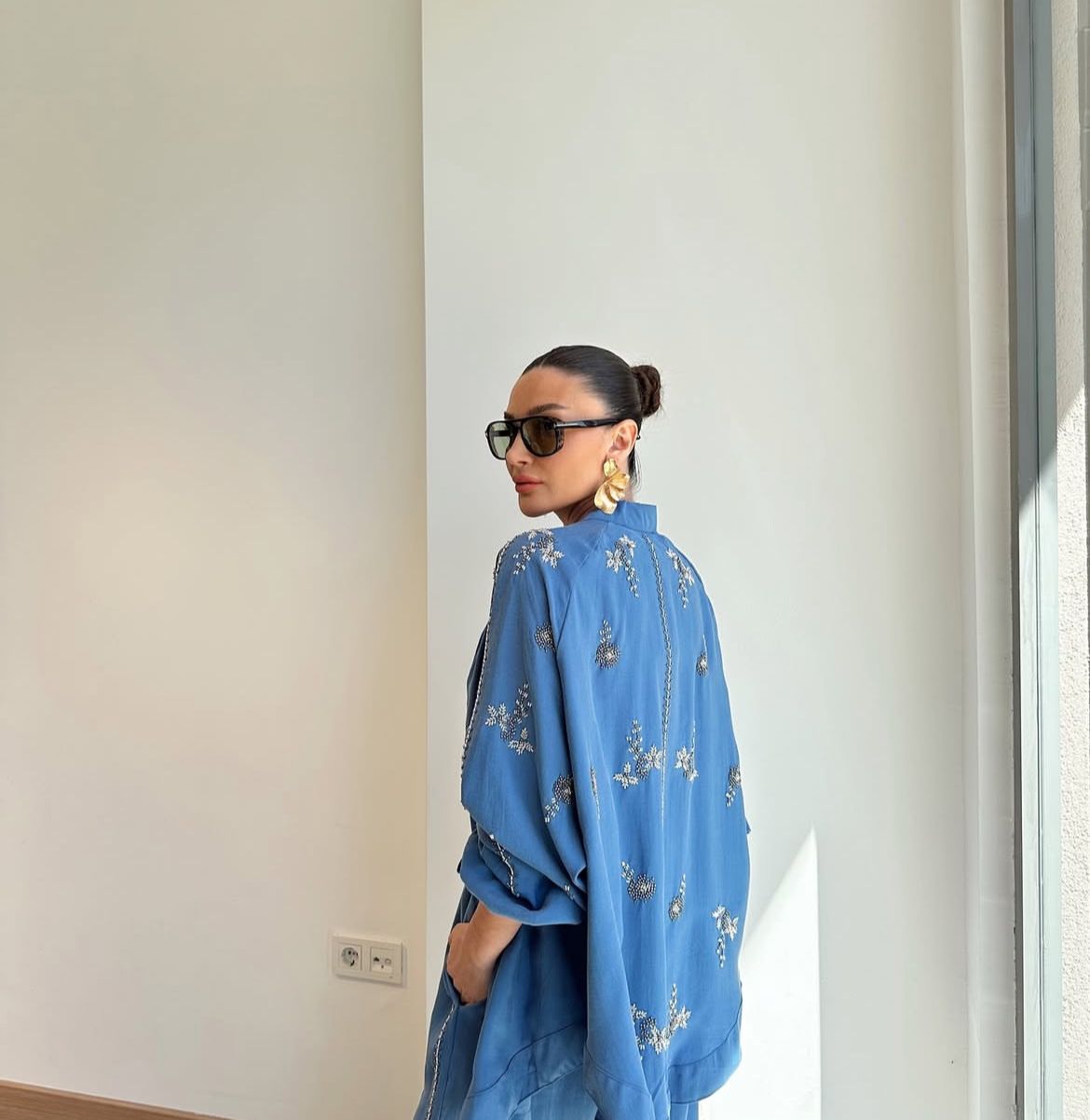 Set Embroidery Blue