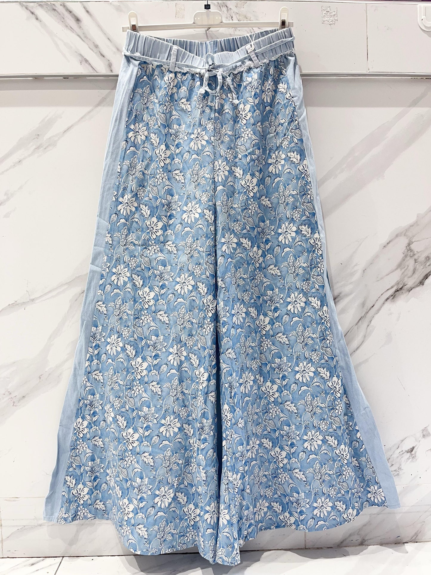 Pants Light Blue Flowers