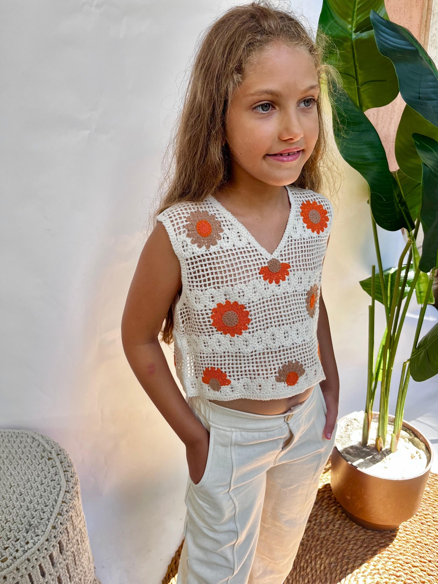 Crochet Flower Orange