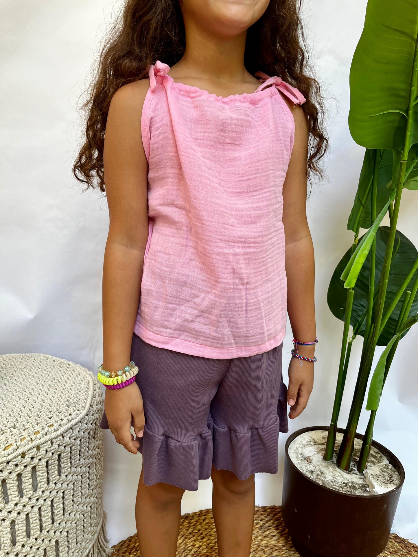 Linen Ruffles Short Set