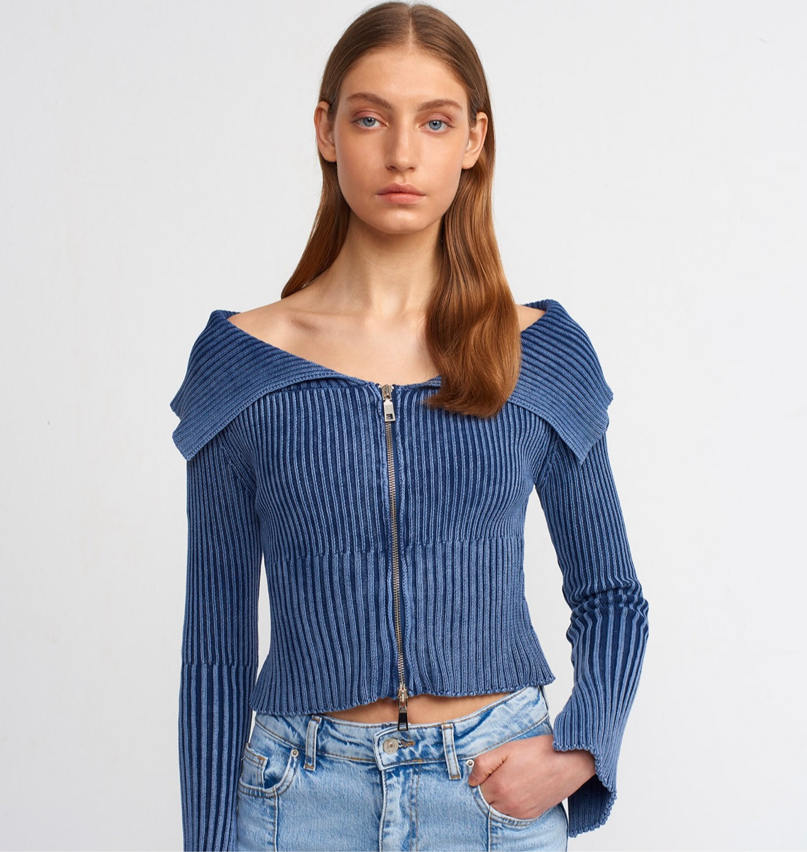 Blue Zipper Pullover