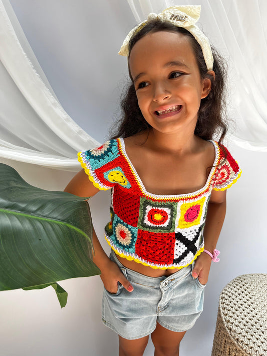 Colored Crochet Top