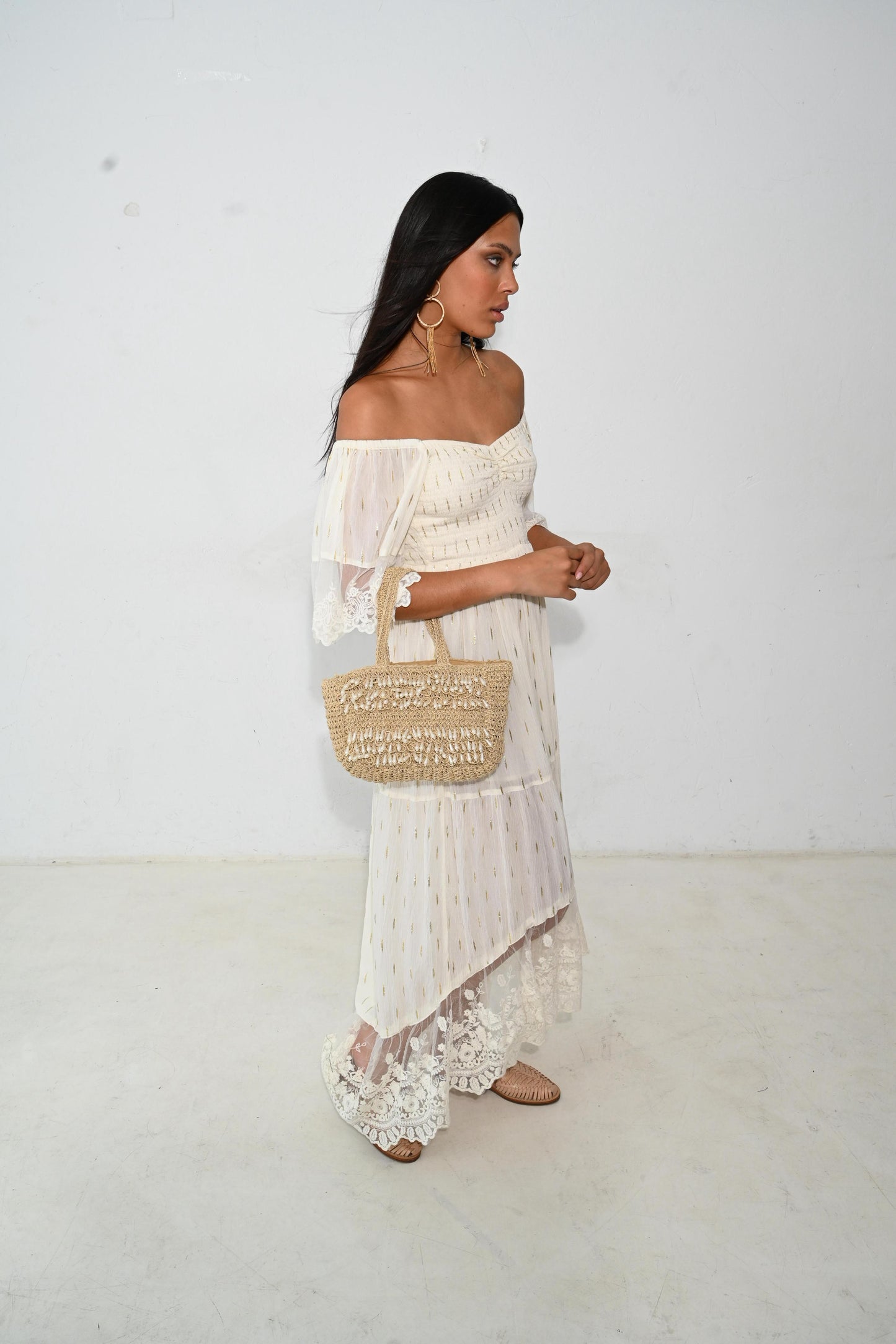 Dress White Piticuti