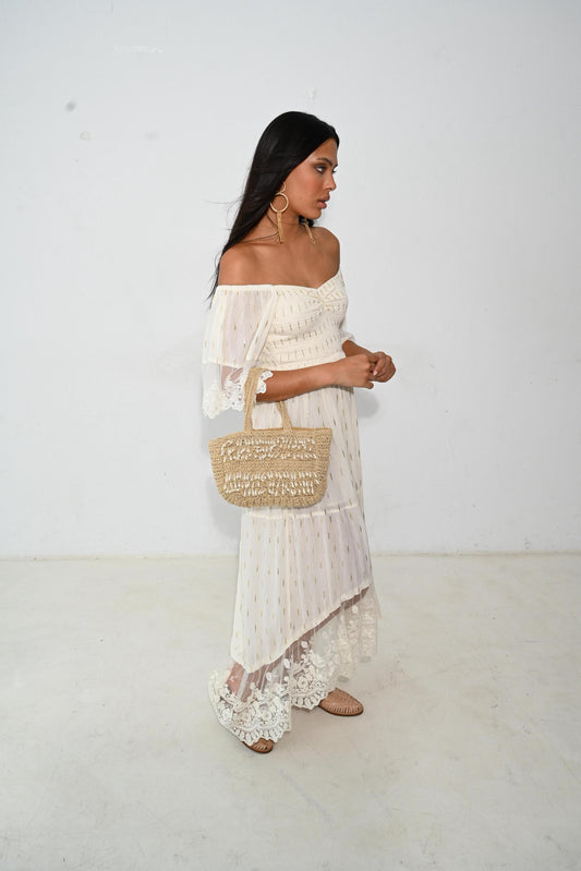 Dress White Piticuti