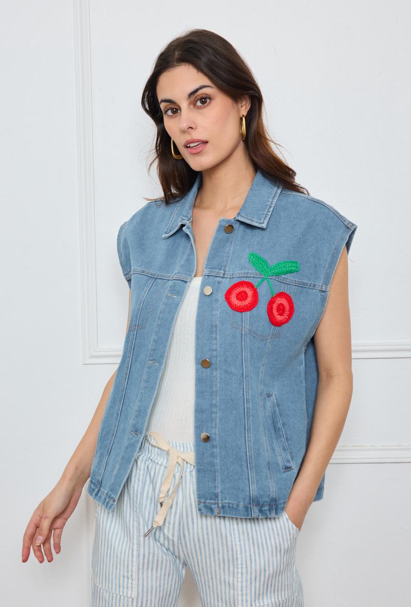Vest Denim pineapple