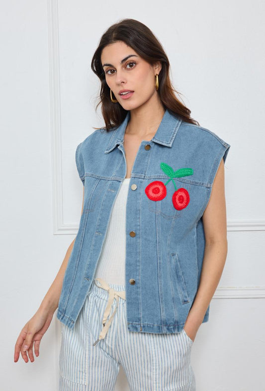 Vest Denim pineapple