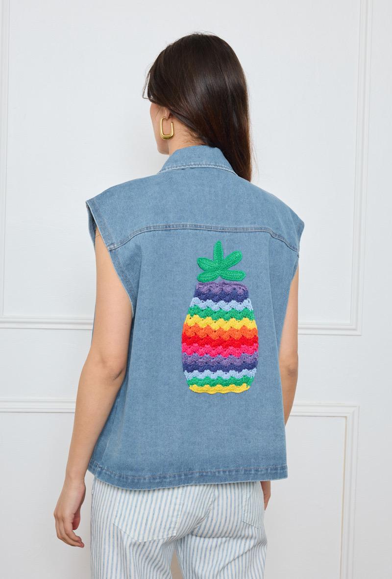 Vest Denim pineapple
