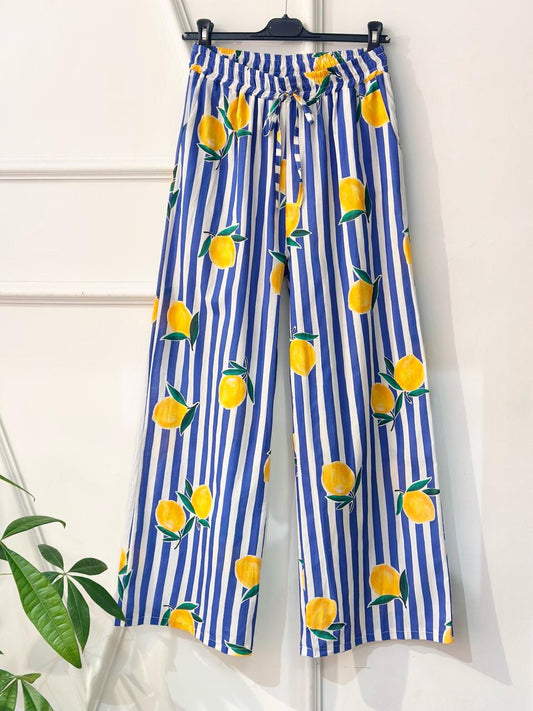 Pants Stripe Blue Lemon