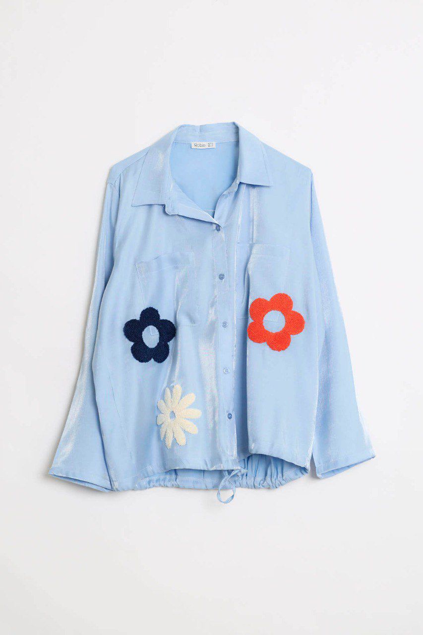 Chemise Light Blue 3 Flowers