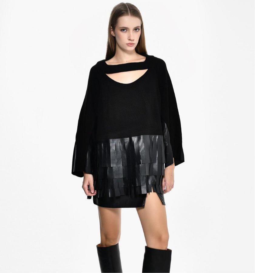 Black Knit Fringes DQ