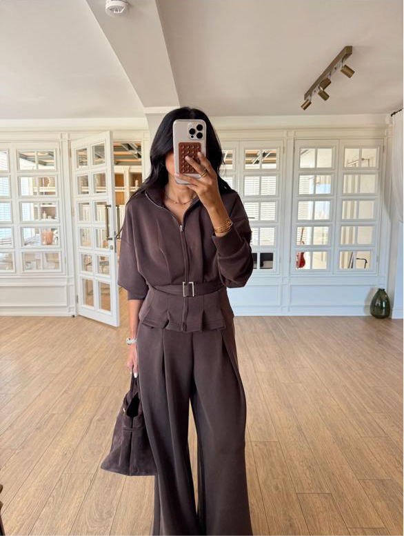 Set nylon brown belt